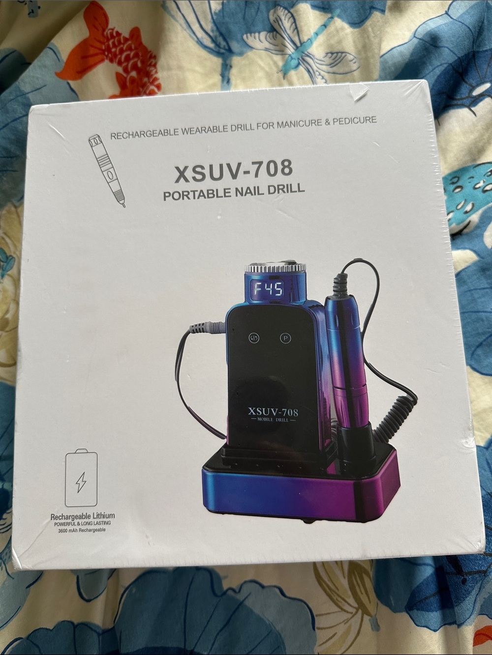 XSUV-708 Portable Nail Drill in Iridescent Blue-Purple